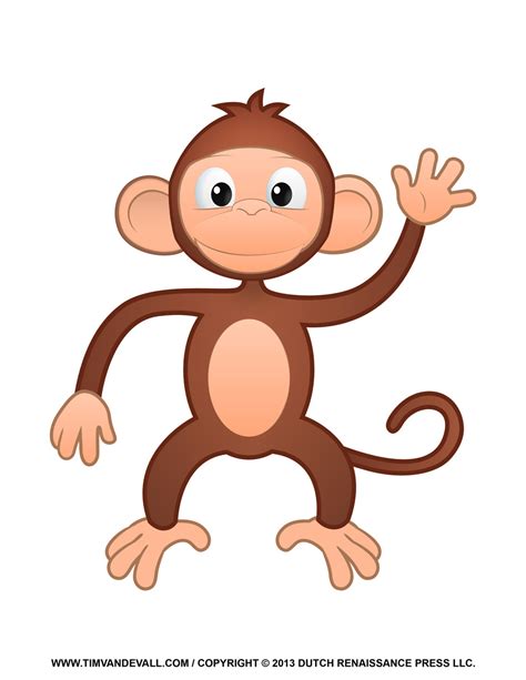 Printable Monkey Clipart Coloring Pages Cartoon And Crafts For Kids