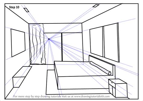 Learn How To Draw One Point Perspective Bedroom One Point Perspective