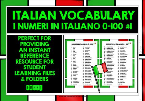 Italian Numbers 1 100