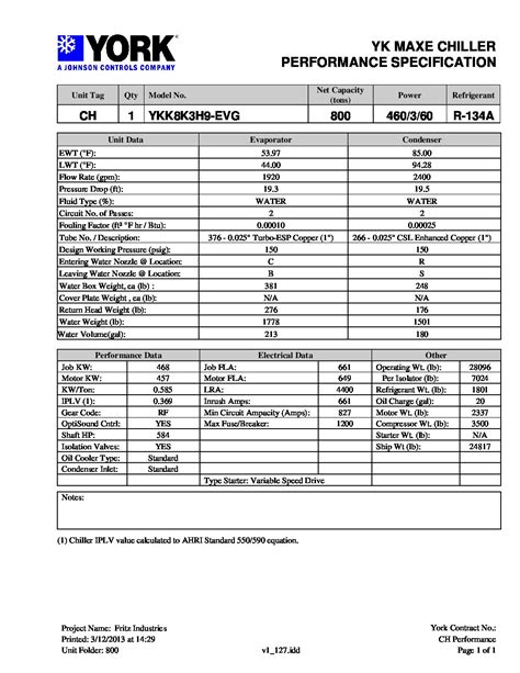 York Yk Chiller Log Sheet Touchcopax