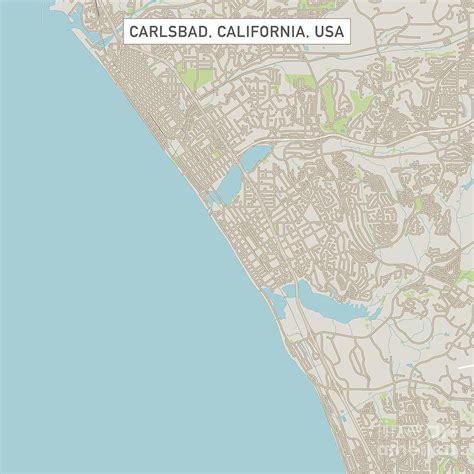 Carlsbad California Us City Street Map Digital Art By Frank Ramspott