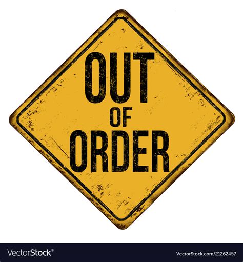 Out Of Order Vintage Rusty Metal Sign Royalty Free Vector