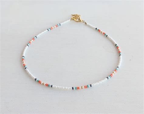 Sweet Summer Seed Bead Necklace Beach Choker Colorful Etsy