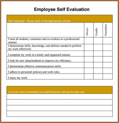 Free Medical Office Employee Evaluation Forms Form Resume Examples