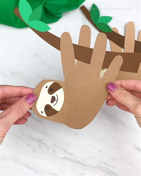 Cute Sloth Handprint Craft With Free Template Video Video In 2021