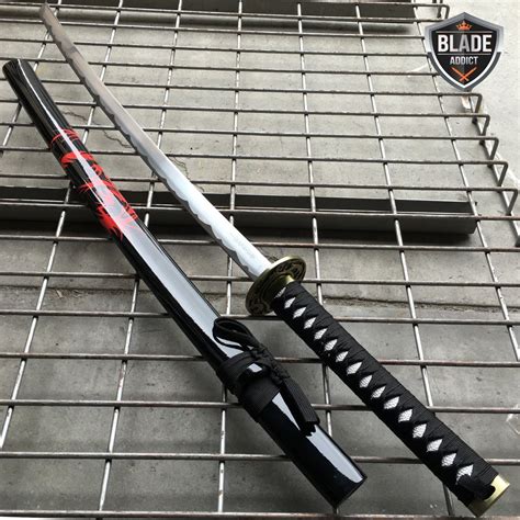 japanese samurai sword katana high carbon steel ninja blade black dragon tang