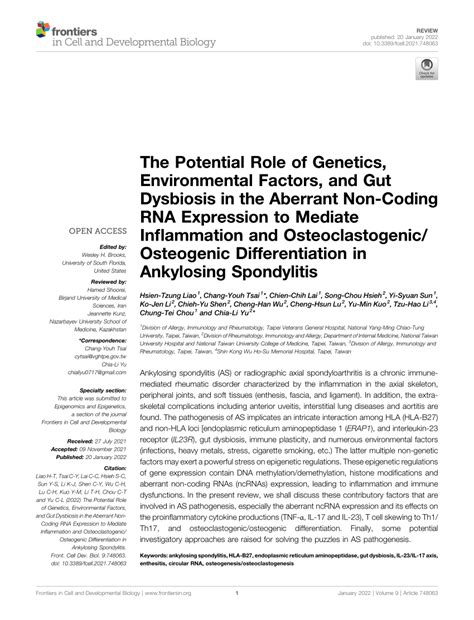 Pdf The Potential Role Of Genetics Environmental Factors And Gut