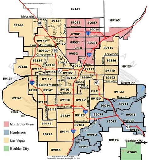 Las Vegas Zip Codes Las Vegas Las Vegas Map