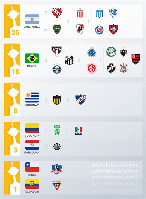 Países Más Ganadores De La Copa Libertadores Infografías