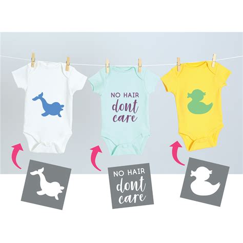 Set Of 20 Baby Shower Stencils For Onesies Bibs Bodysuits Bags Shi