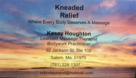 Kneaded Relief Massage Therapist In Salem