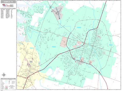 Temple Texas Wall Map Premium Style By Marketmaps