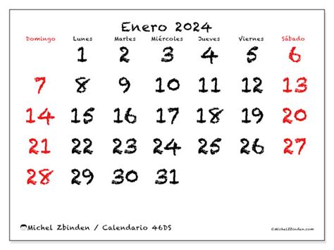 Calendarios Enero 2024 Michel Zbinden Ve
