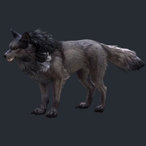 Wolf Grey Low Poly 3d Model Game Ready Max Obj Fbx
