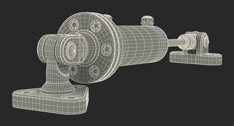 Anodized Hydraulic Cylinder D Model Ds C D Fbx Ma Obj