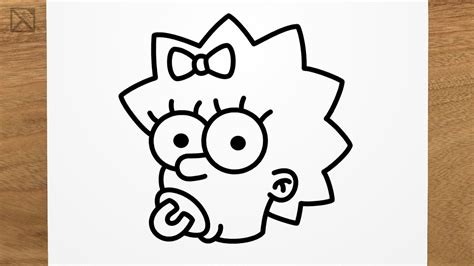 How To Draw Maggie Simpson Step By Step Easy Youtube