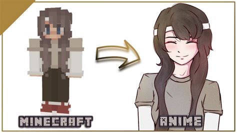 Turning A Minecraft Skin Into Anime Time Lapse Tutorial Youtube