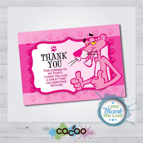The Pink Panther Invitation The Pink Panther Card The Pink Etsy