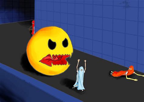 Pacman Monster Behind The Hero By Edu93reis On Deviantart