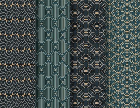 Premium Vector Flat Art Deco Pattern Collection