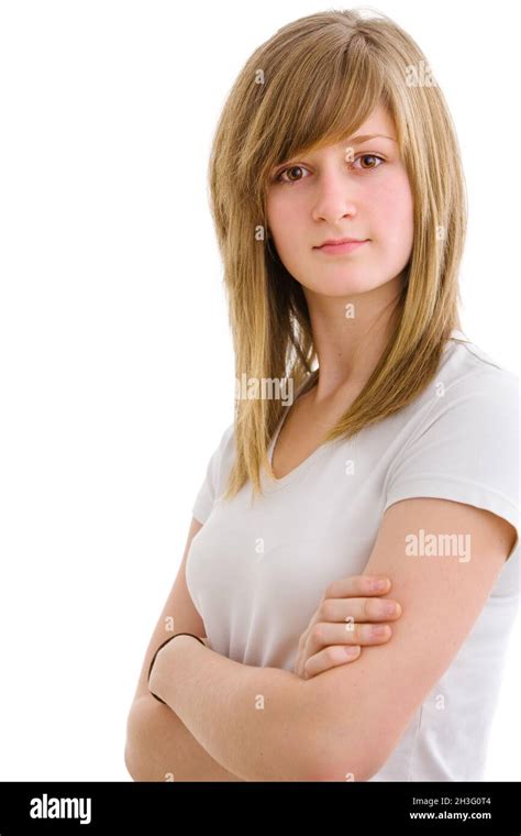 Teen Girl With Arms Crossed Stock Photo Alamy