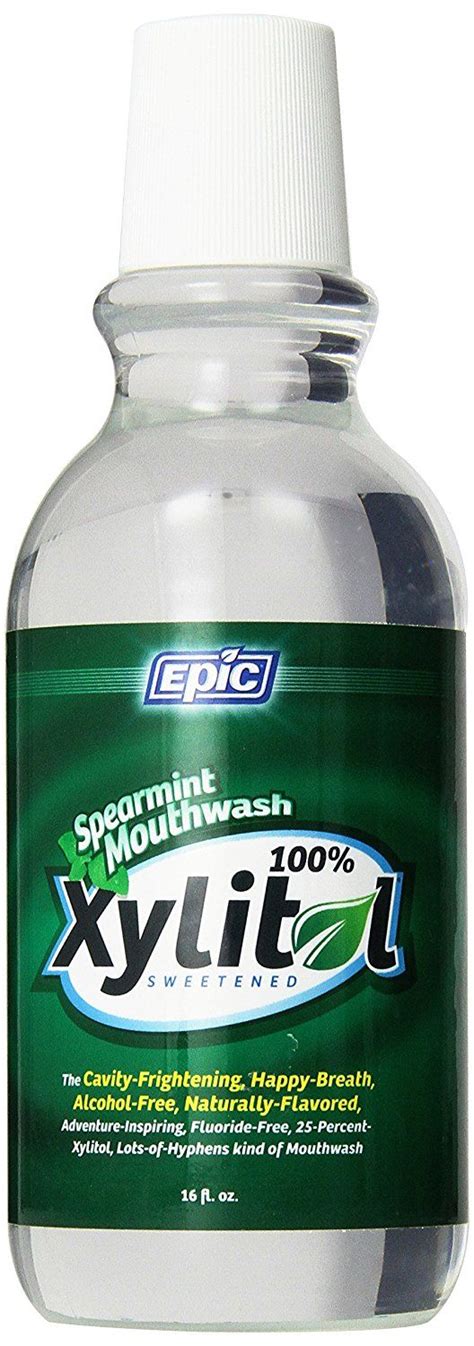 Epic Xyitol Spearmint Flavored Mouthwash 16 Ounce Pack Of 2 Wow