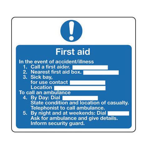 Aluminium Safe Condition And First Aid Sign First Aid Sign Instructions