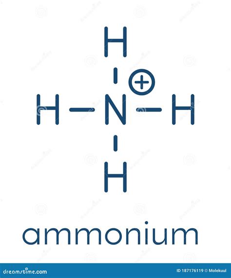 Catión De Amonio Forma Protonada De Amoníaco Fórmula Esquelética