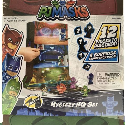 Pj Masks Night Time Micros Mystery Hq Set 12 Surprises Figures New