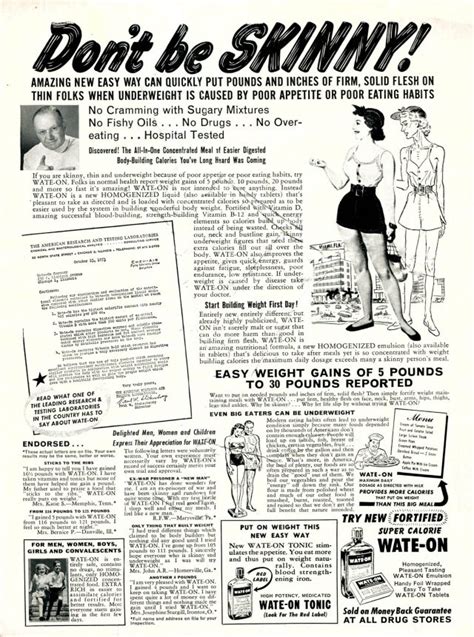 Don T Let Them Call You Skinny Vintage Weight Gain Advertising For Women Flashbak