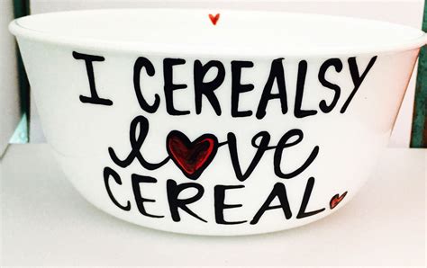 I cerealsly love cereal- 28oz ceramic cereal bowl- Funny Cereal bowl