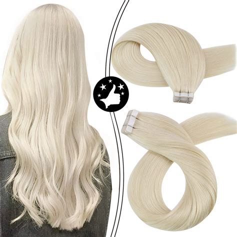 Platinum Blonde Hair Extensions Moresoo Tape In Hair Extensions Human Hair 18 Inch