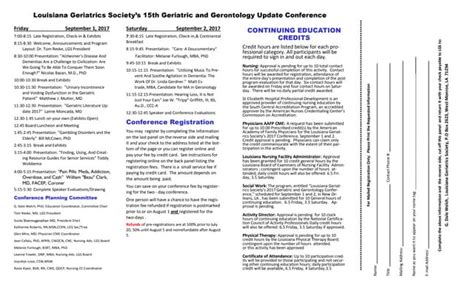 Louisiana Geriatrics Societys 15th Geriatric And Gerontology Update