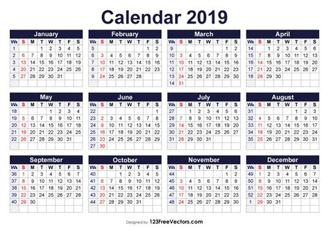 These include monthly calendars and even complete 2021 planners. Printable 2019 Calendar with Week Numbers | Calendar with ...