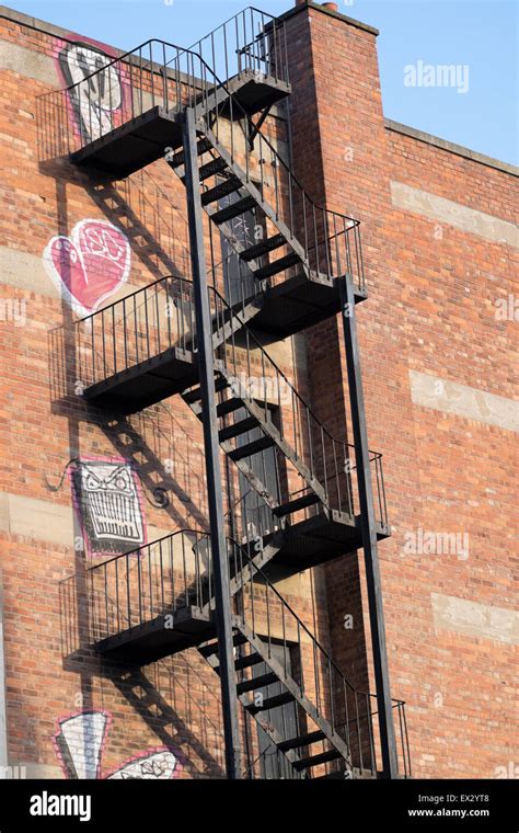 Steel Fire Escape Stairs Steps Safety Health Rescue Stock Photo Alamy