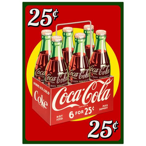 Przedsiębiorczość to sposób na życie. Coca-Cola 25 Cents Six Pack Wall Decal at Retro Planet