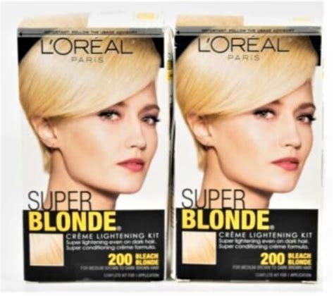 2 Loreal Super Blonde Creme Lightening Hair Color Kit 200 Bleach