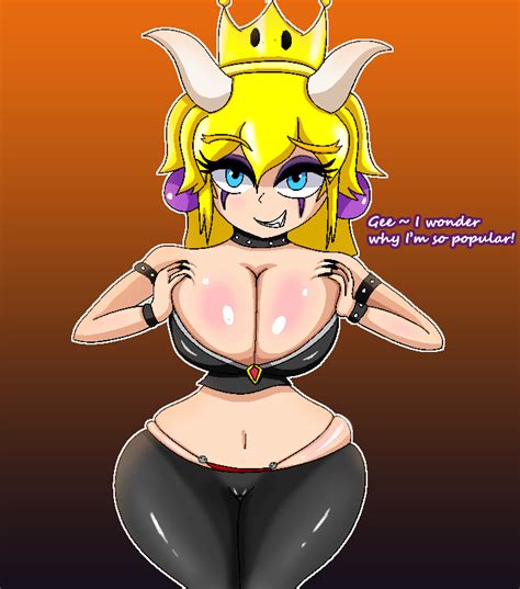 Rule 34 1girls Big Breasts Bowsette Breasts Cameltoe Choker Cleavage