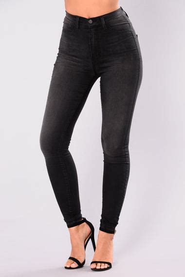 Lucie High Waist Skinny Jeans Vintage Black Fashion Nova