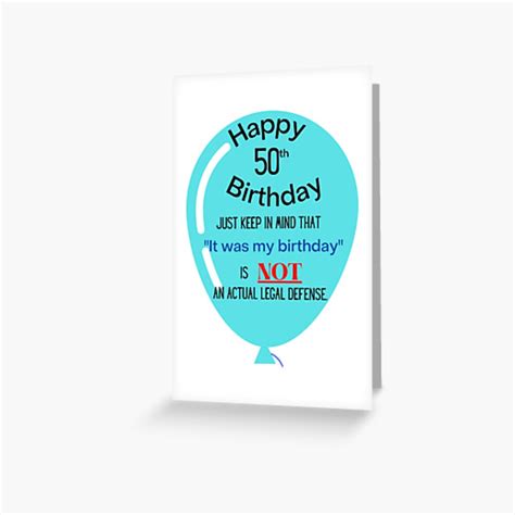 Happy 50th Birthday Greeting Card For Sale By Kateworks Redbubble