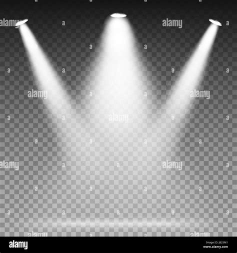 White Beam Lights Spotlights Vector Glowing Light Effects Isolated On