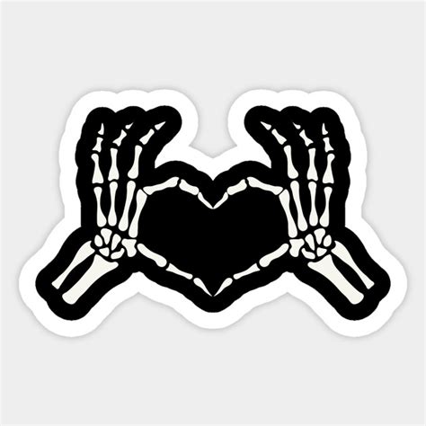 Skeleton Hands Heart Halloween Skeleton Sticker Teepublic