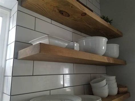 2 Thick Solid Wood Floating Shelf Rough Sawn Wood Wood Floating