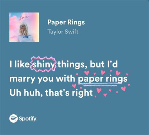 Paper Rings By Taylor Swift Taylor Swift Song Lyrics Taylor Swift Lyrics Taylor Swift Songs
