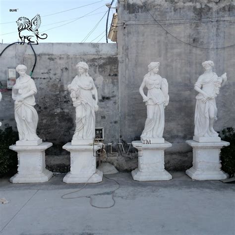 Factory Life Size White Greek 4 Four Seasons Marble Garden Statues