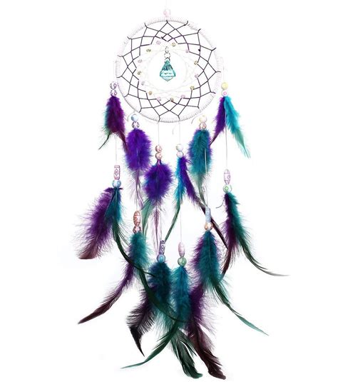 adamanay dream catcher with feathers hanging purple 4 4 inches in diameter 13 5 inches long