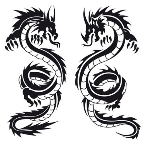 How to draw a black dragon, black dragon, step by step. Designtattoo Silhouette Chinese Dragons Tattoo Black And White ... - ClipArt Best - ClipArt Best