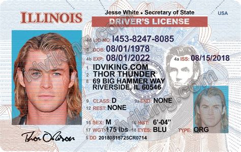 Illinois Il Drivers License Psd Template Download
