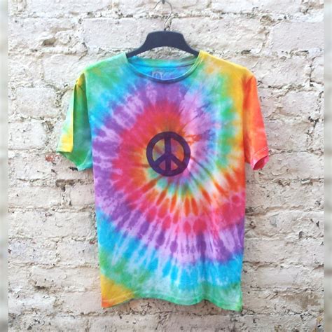 Peace Sign Tie Dye Tshirt Rainbow T Shirt Unisex All Sizes