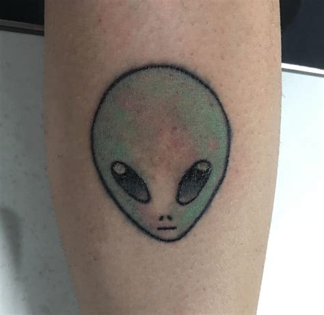 My First Tattoo Alien Head By Fernando Lions Flyrite Tattoo In
